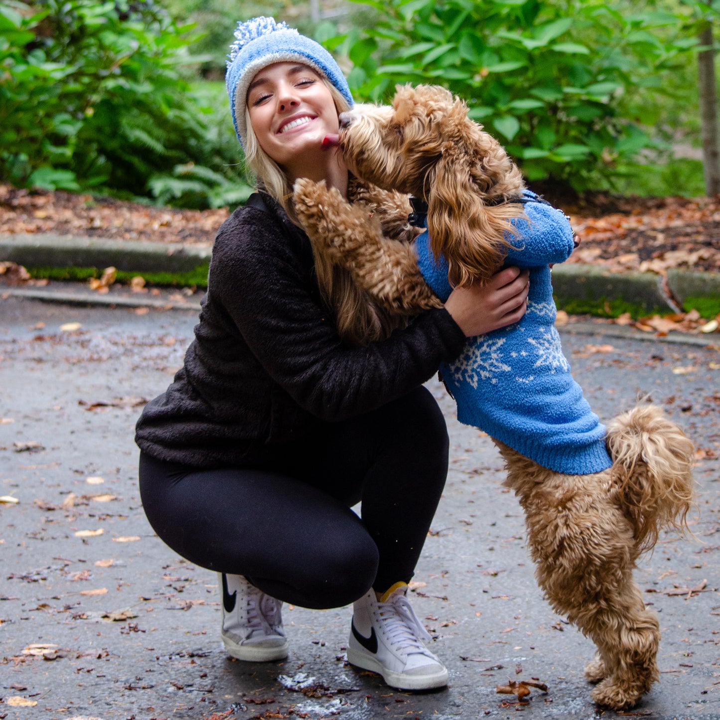 Snowflake Fair Isle Dog Sweater Hoodie