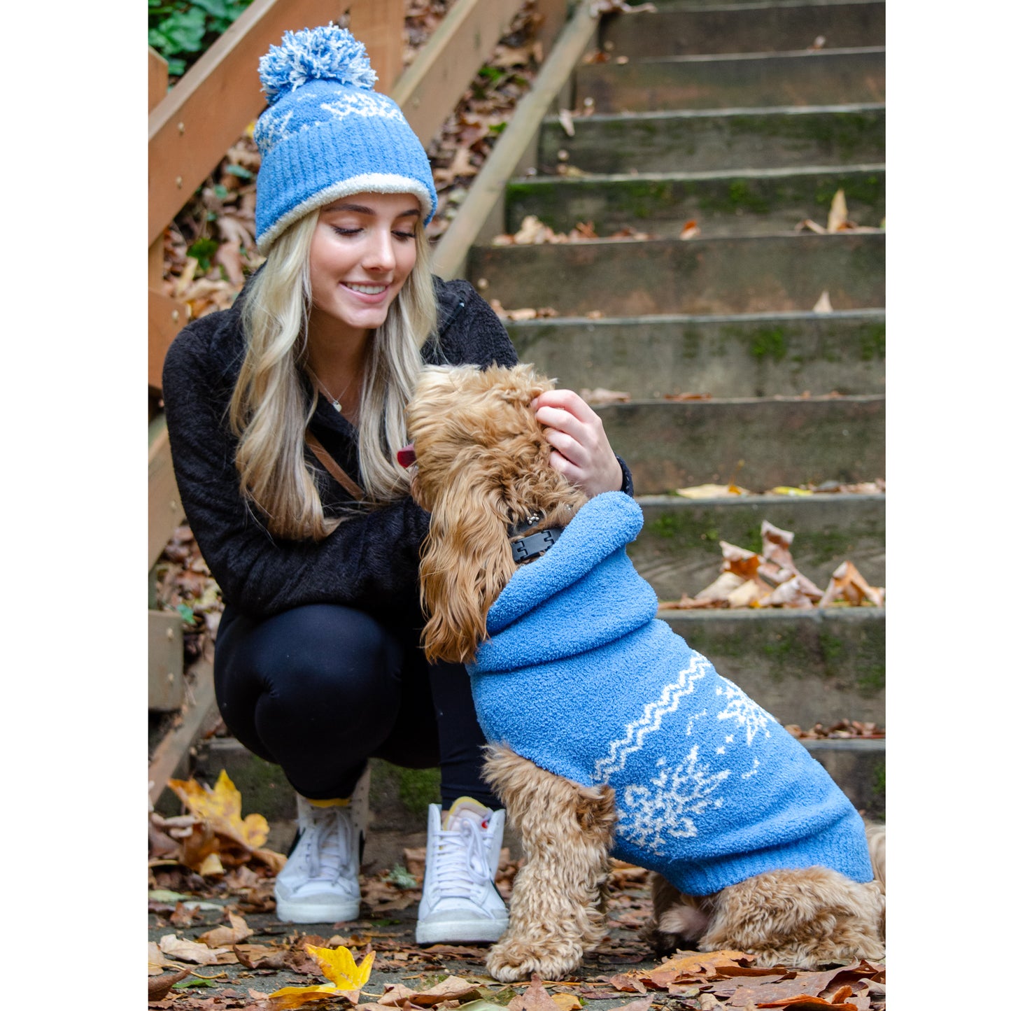 Snowflake Fair Isle Dog Sweater Hoodie